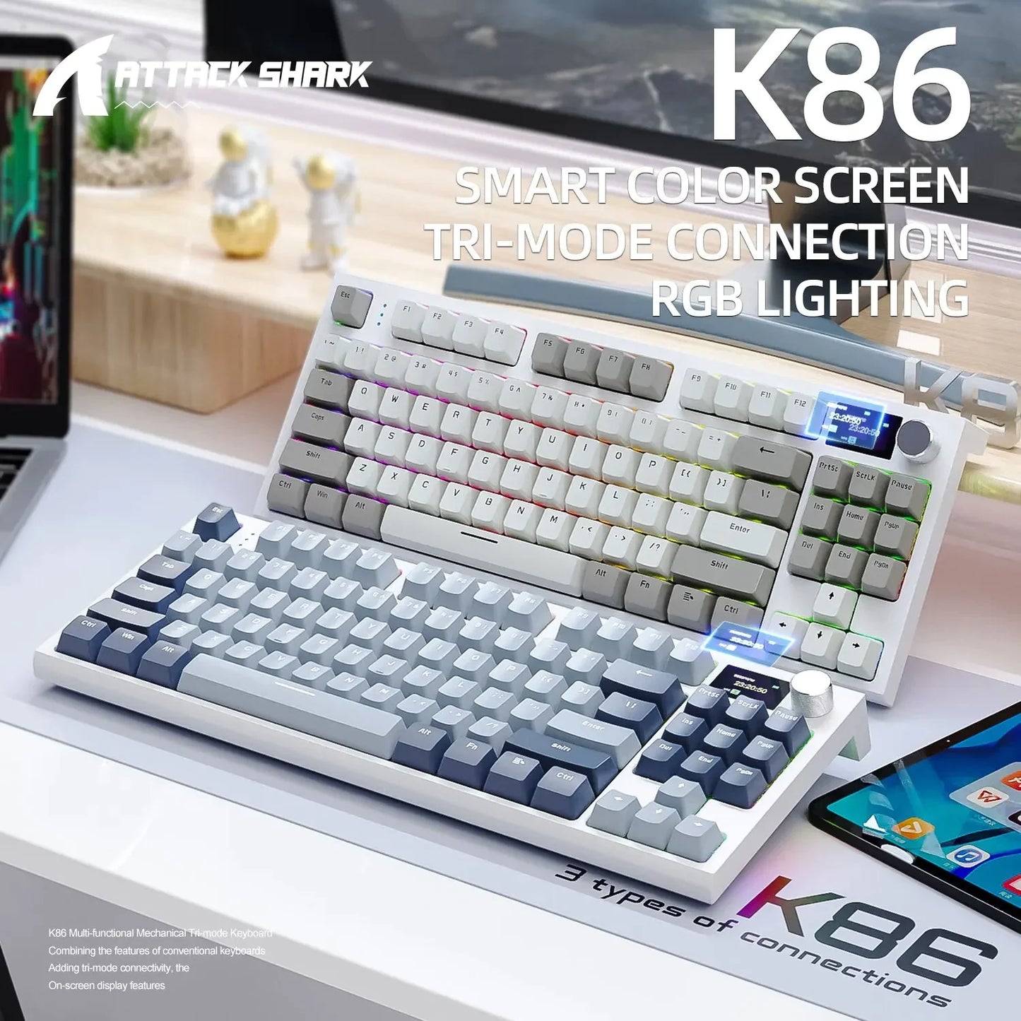 Attack Shark K86 RGB Bluetooth Kablosuz Kulaklık